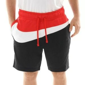 Nike Red/Black Swoosh Sweat Shorts AR3161-011 XXL